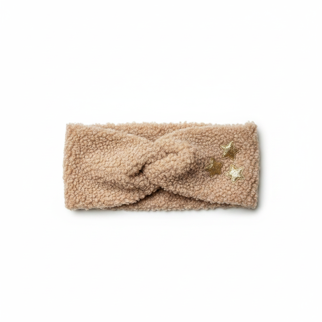 Haarband | Teddy Sparkle — Zachte Glitter Haarband | Bruin