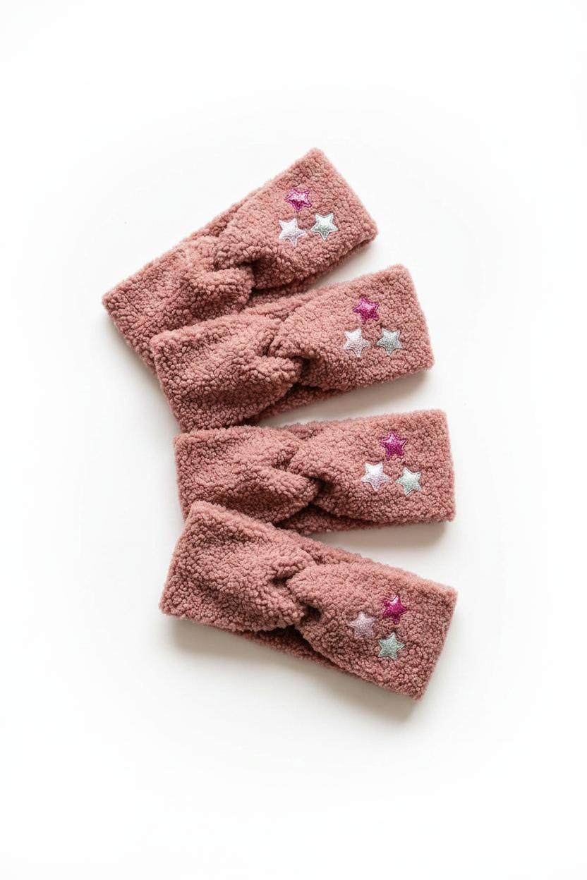 Haarband | Teddy Sparkle — Zachte Glitter Haarband | Donker Roze