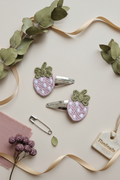 Klikklak Set | Herfst Aardbei — Speelse Haarklemmen voor Meisjes | Oud Roze
