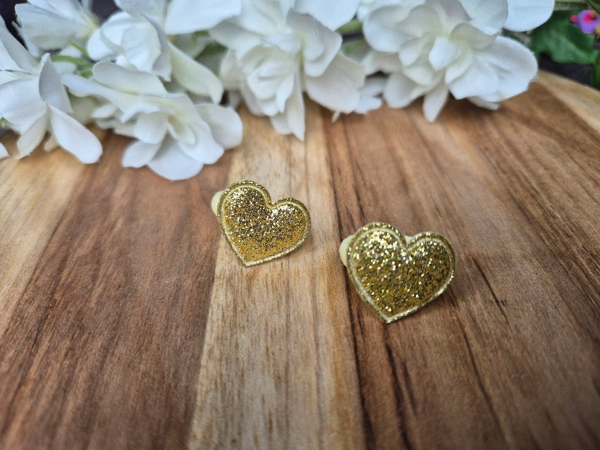 Haarelastiek | Glitter Hart | Geel