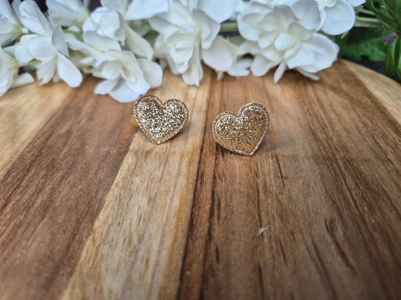 Haarelastiek | Glitter Hart | Goud