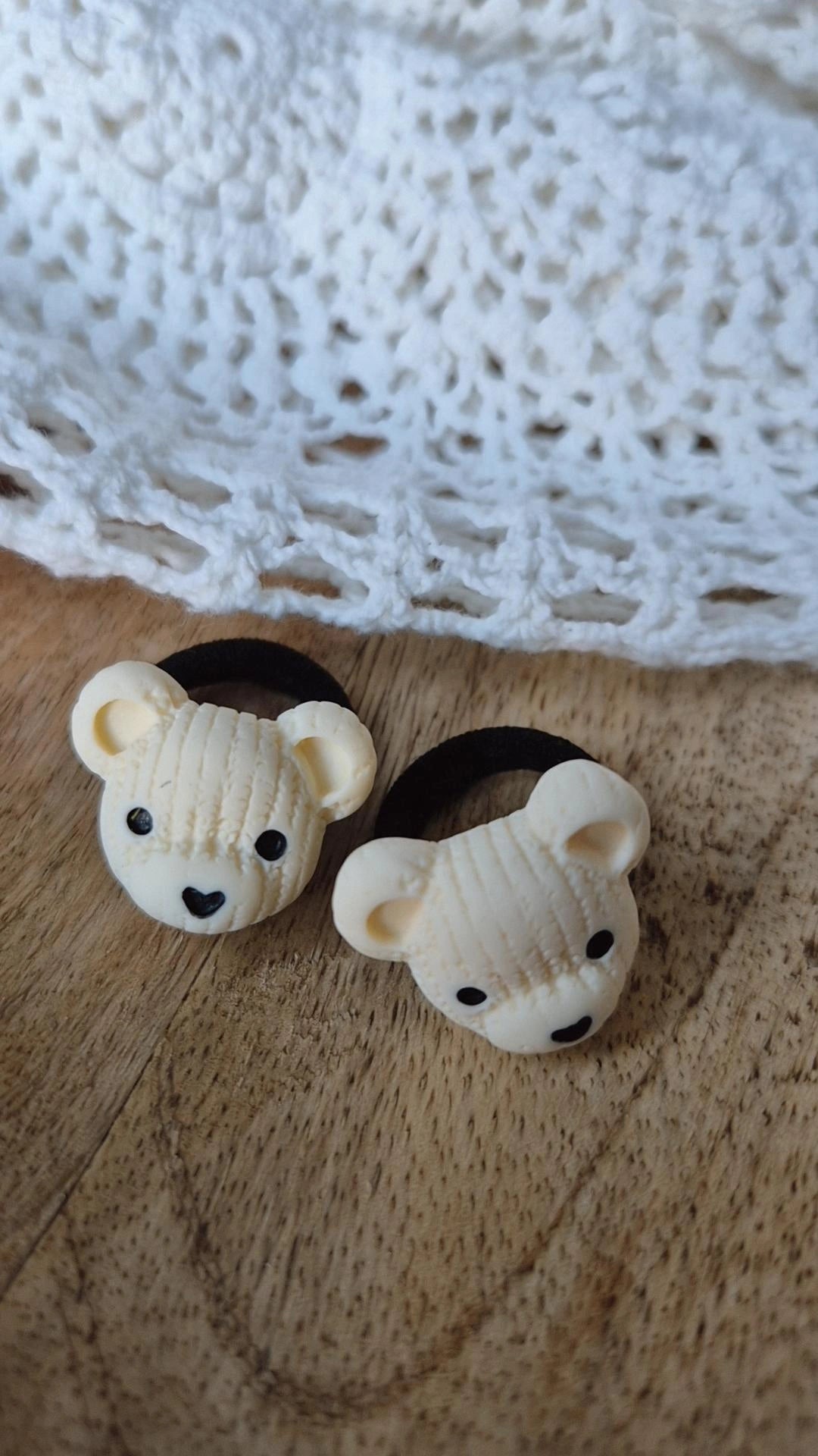 Haarelastiek | Bear | Crème
